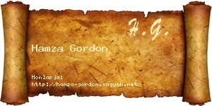 Hamza Gordon névjegykártya
